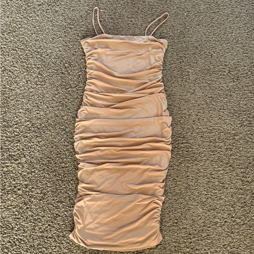 Nude Ruched Dress